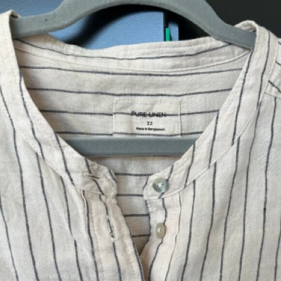 Black & Oatmeal Stripped Tunic Shirt - Picture 3 of 3